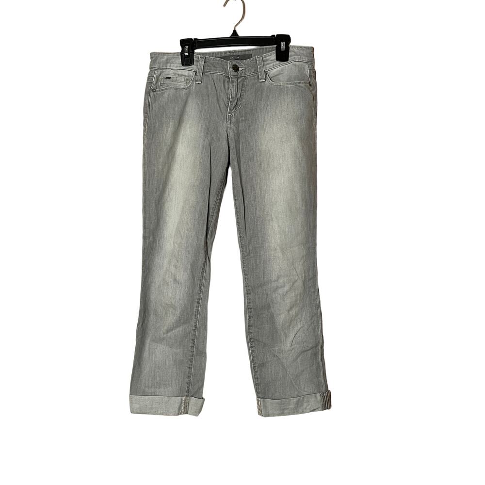 joe's women mid rise gray straight fit jeans sz 26 socialite kicker